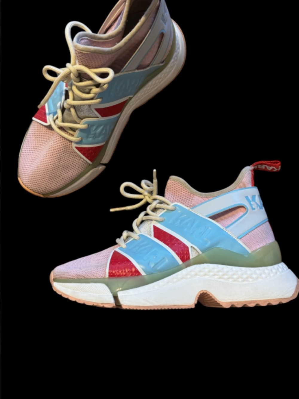 Karl Lagerfeld Women’s Multi-Color leather athletic high sneakers size 37